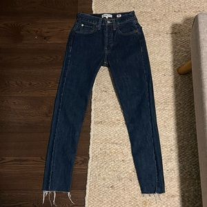 RE/DONE Originals High Rise Rigid Slim Straight, Dark Wash 23